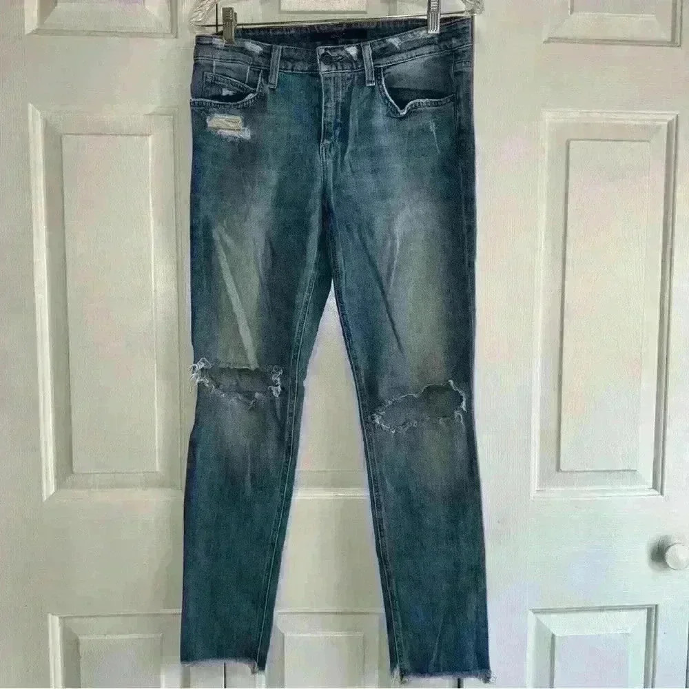 Joe's Jeans Skinny Ankle Distressed Denim Jeans Kathryn Wash Size 28
